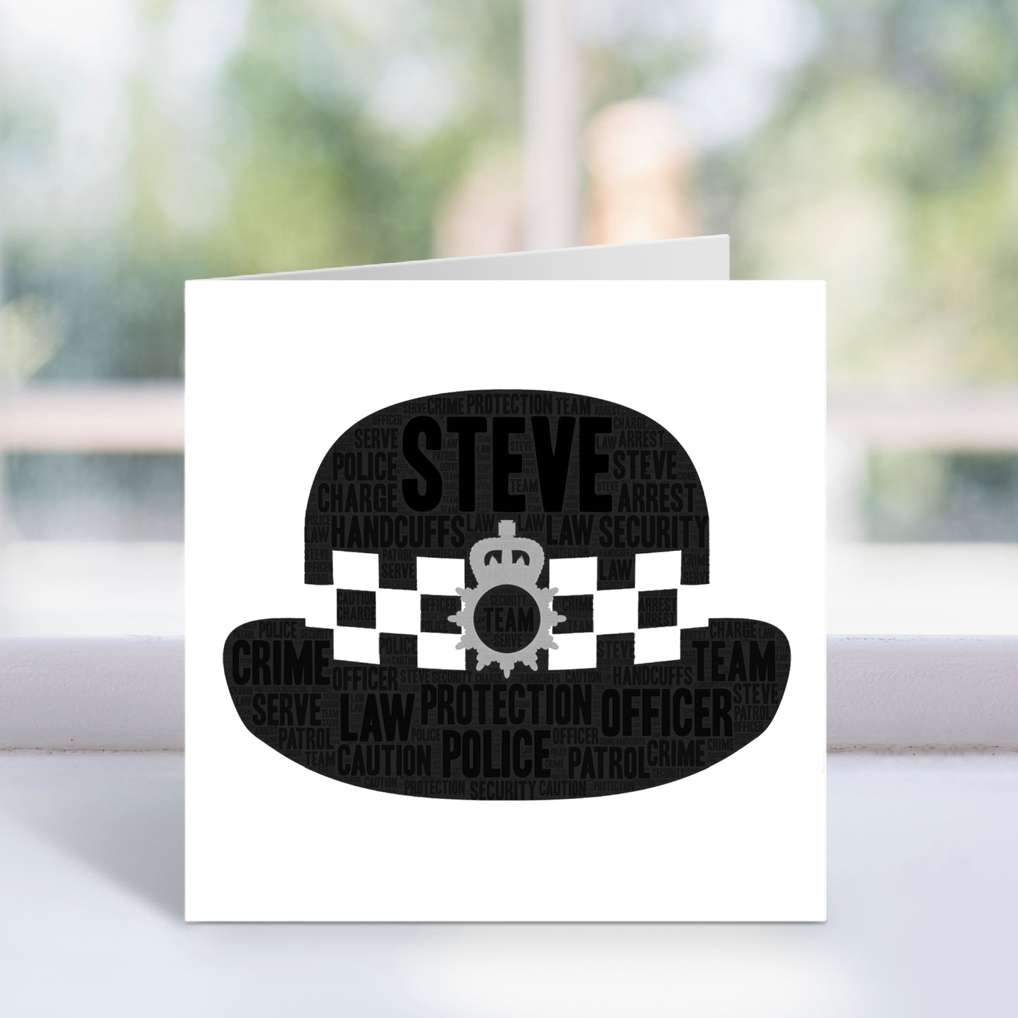 Personalised Police Officer Hat Card