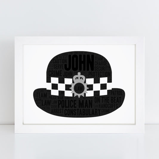 Personalised Police Officer Hat Print