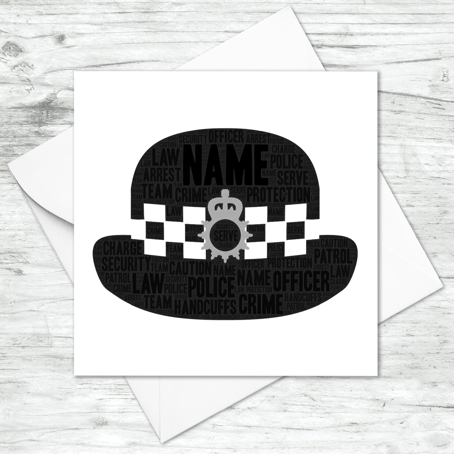 Personalised Police Officer Hat Card