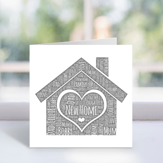 Personalised Home Word Art Card