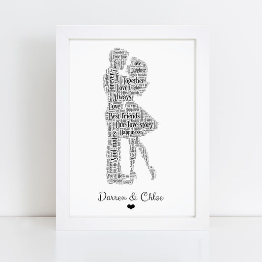 Personalised Couple Word Art Print