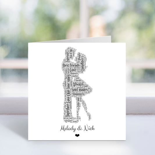 Personalised Couple Word Art Card