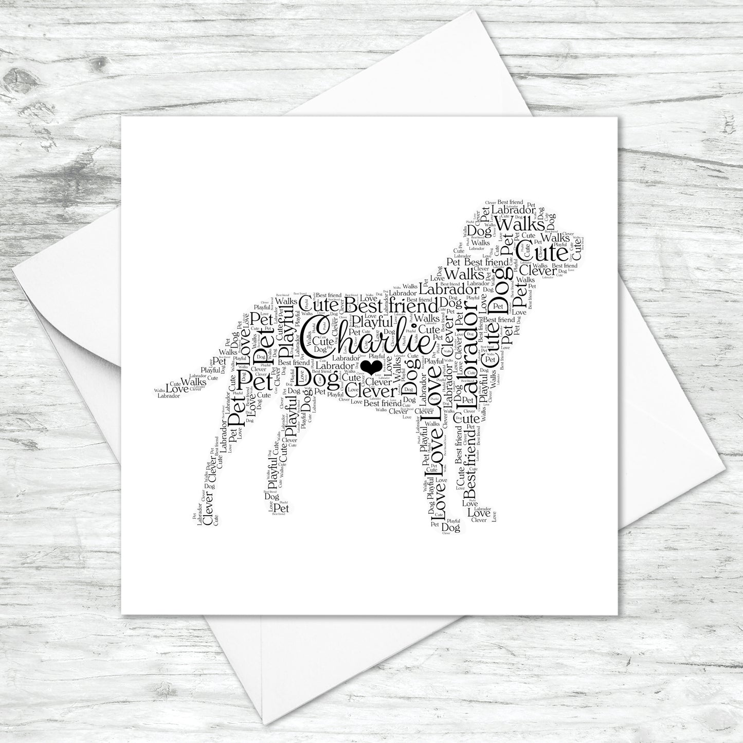 Personalised Labrador Retriever Word Art Card