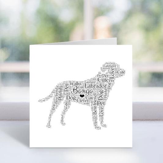 Personalised Labrador Retriever Word Art Card
