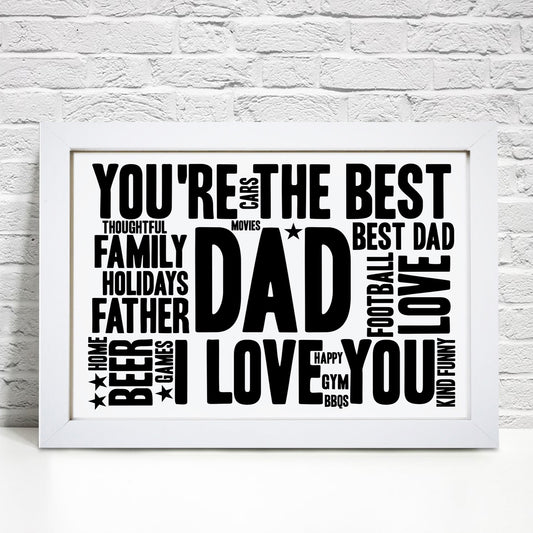 Personalised Father Birthday Word Art Print