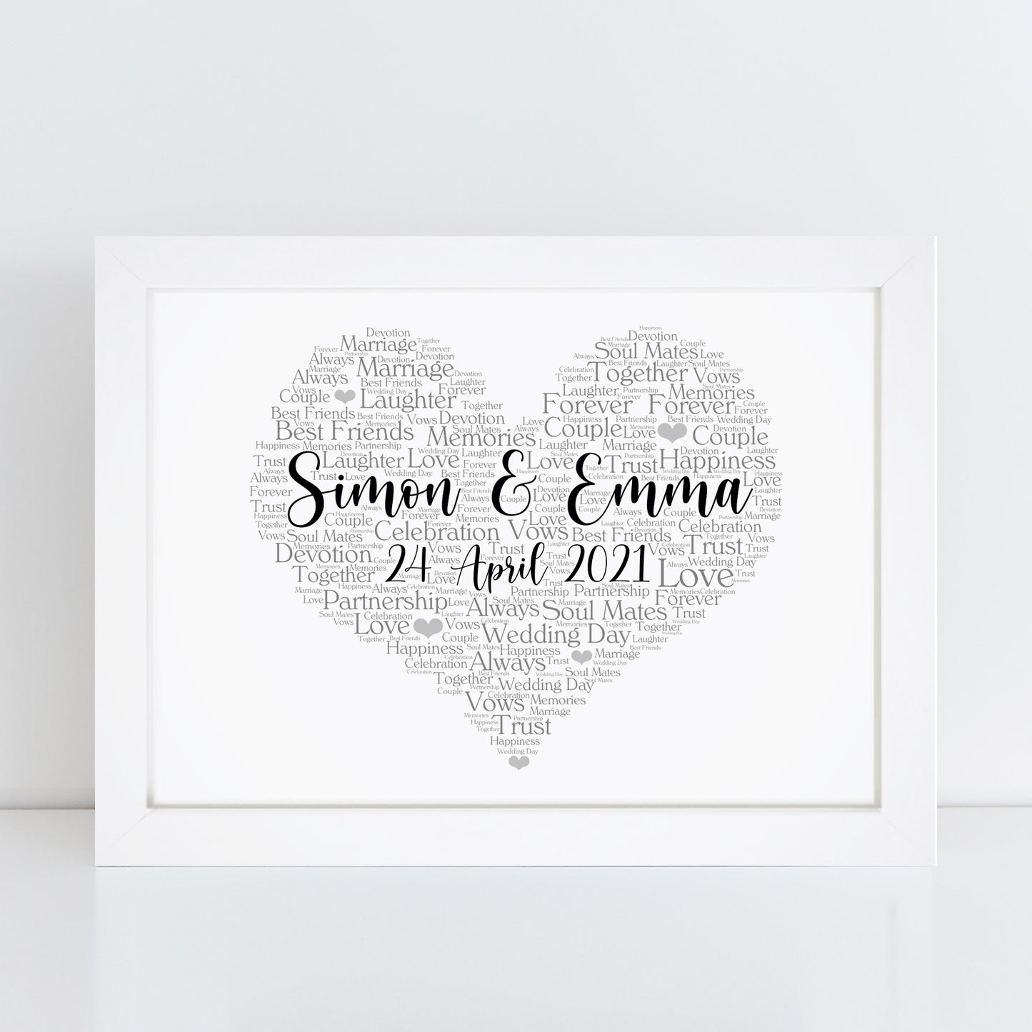 Personalised Wedding Word Art Print