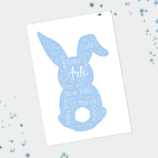 Personalised Bunny Rabbit Word Art Print
