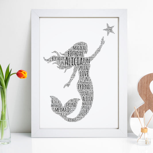 Personalised Mermaid Word Art Print