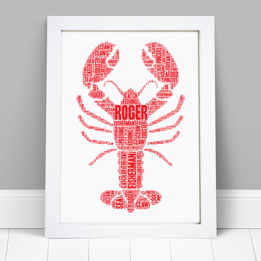 Personalised Lobster Word Art Print
