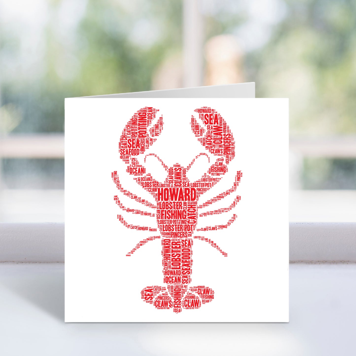 Personalised Lobster Word Art Card