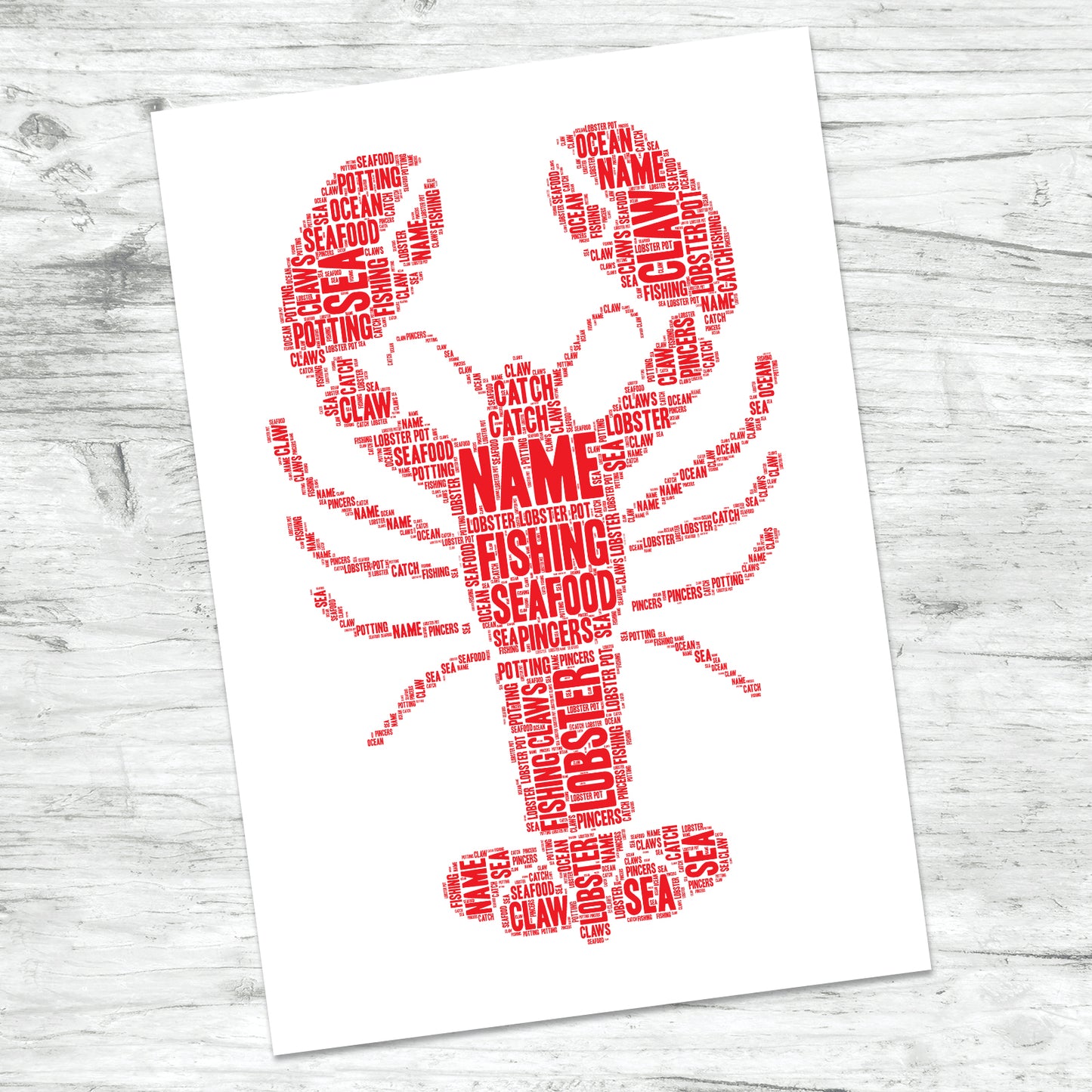 Personalised Lobster Word Art Print