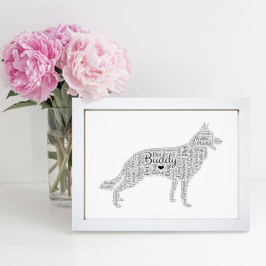 Personalised German Shepherd Word Art Print