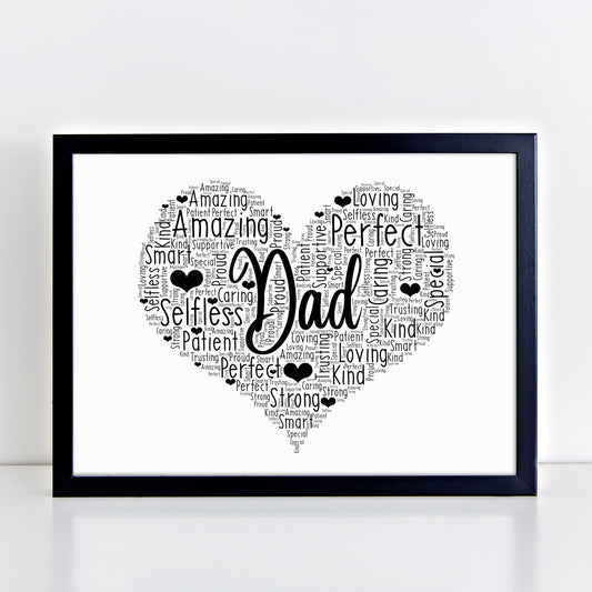 Personalised Dad Word Art Print