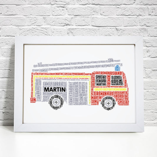 Personalised Fire Engine Print