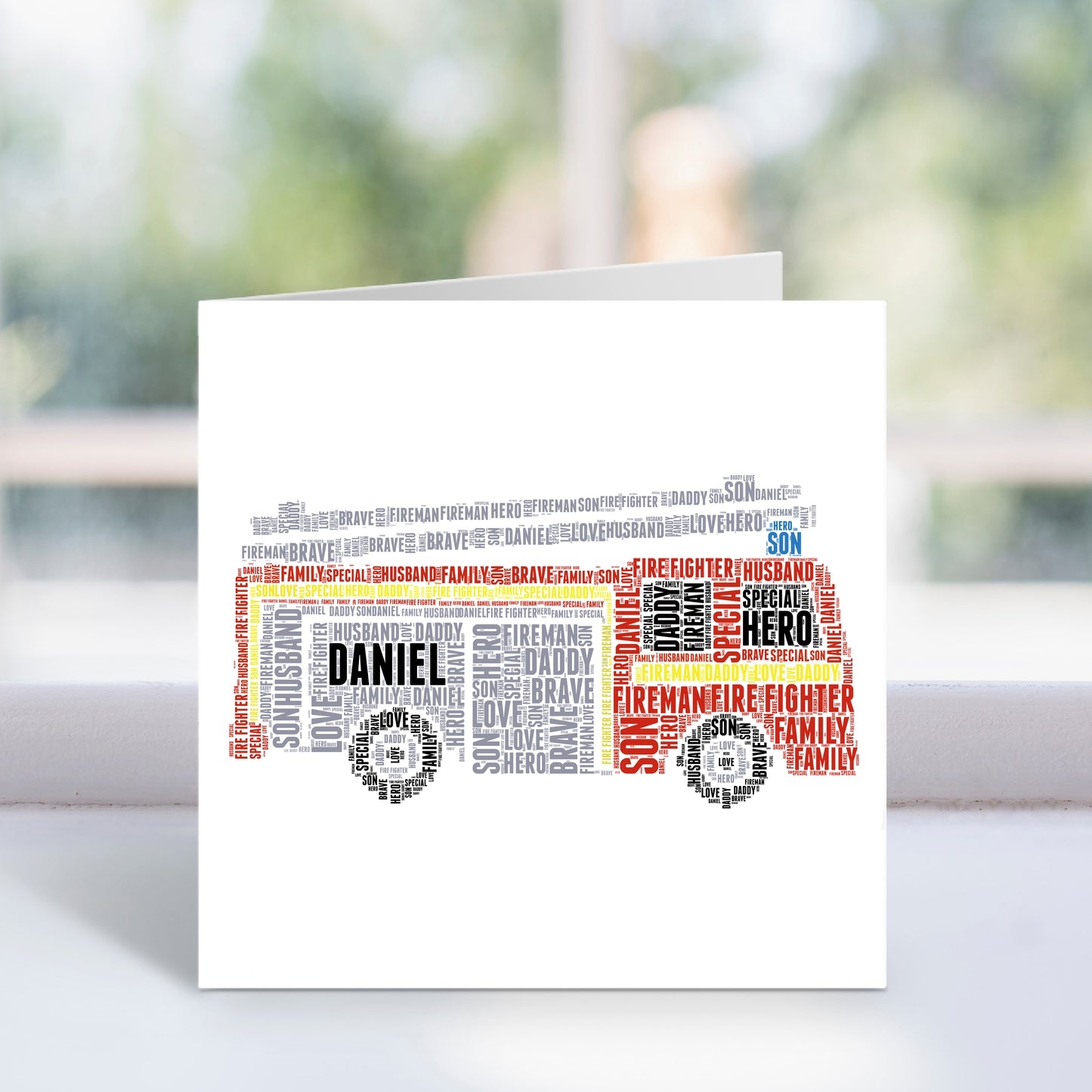 Personalised Fire Engine Card