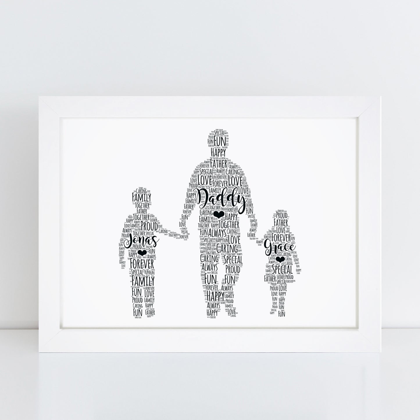 Personalised Father & Children Family Word Art Print