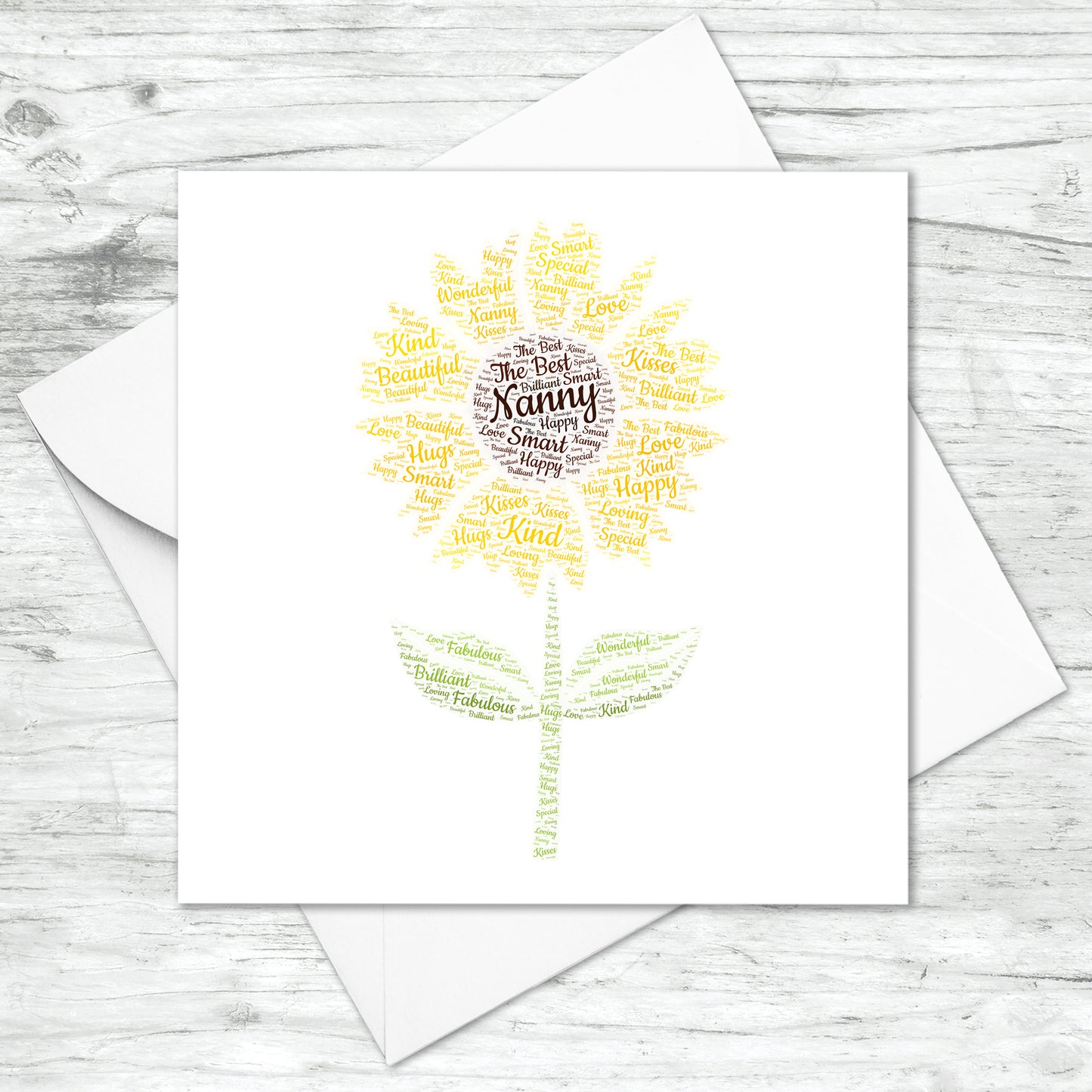Personalised Sunflower Word Art Card