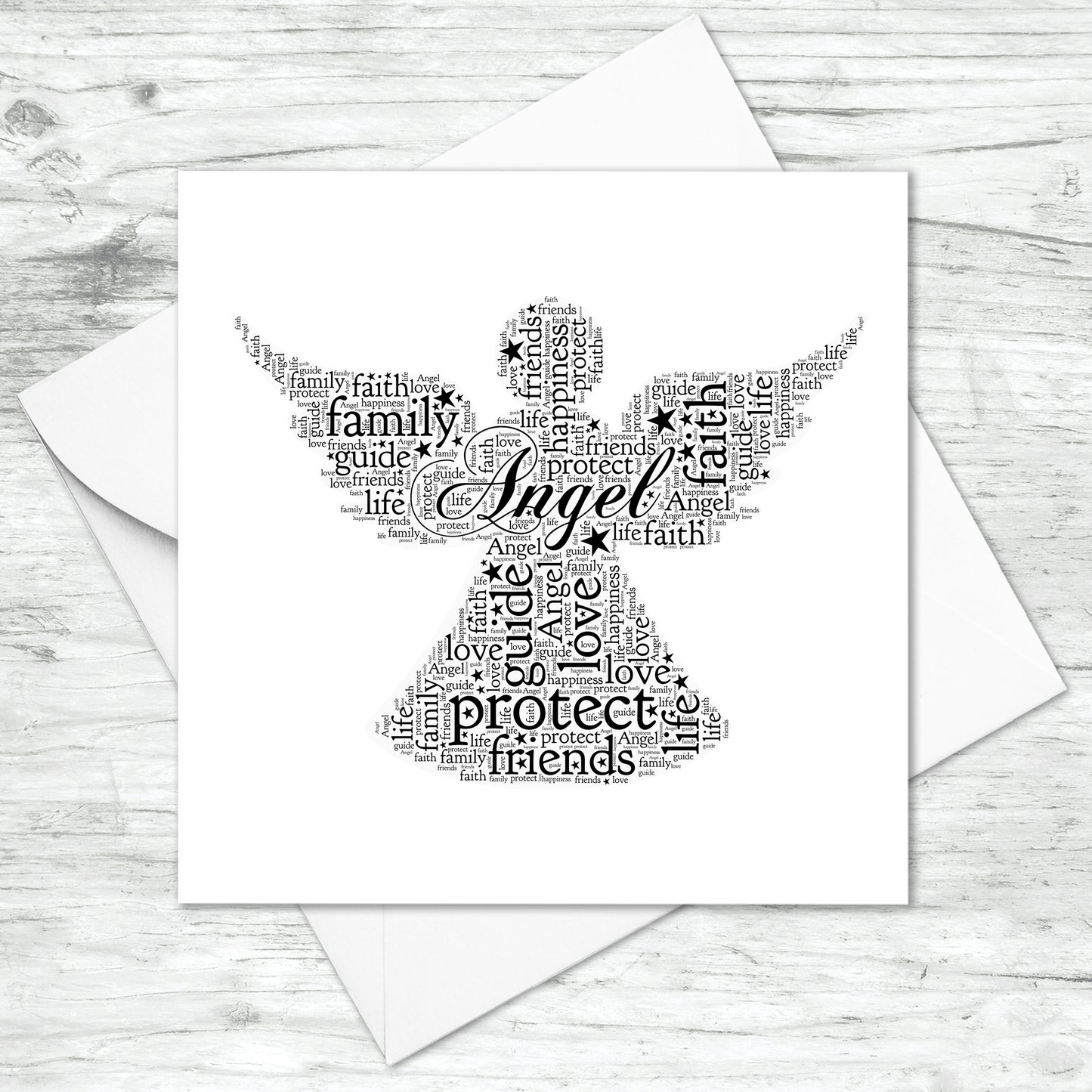 Personalised Angel Word Art Card
