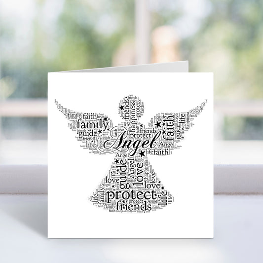 Personalised Angel Word Art Card