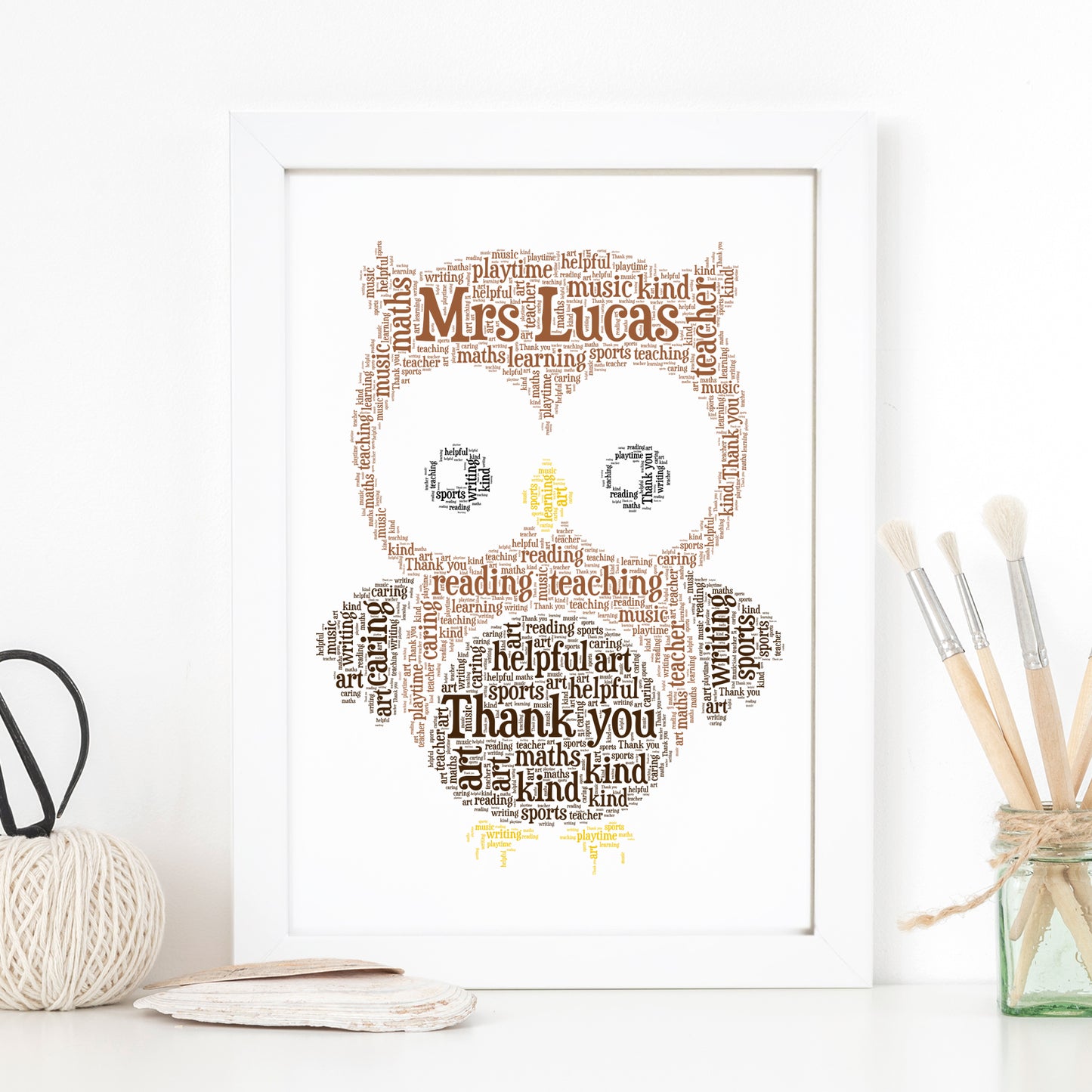 Personalised Owl Word Art Print