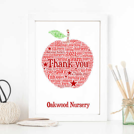 Personalised Apple Word Art Print