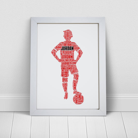 Personalised Football Player Word Art Print