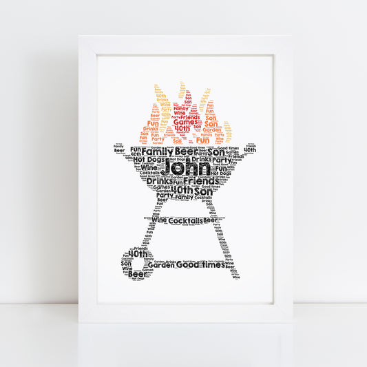 Personalised BBQ Word Art Print
