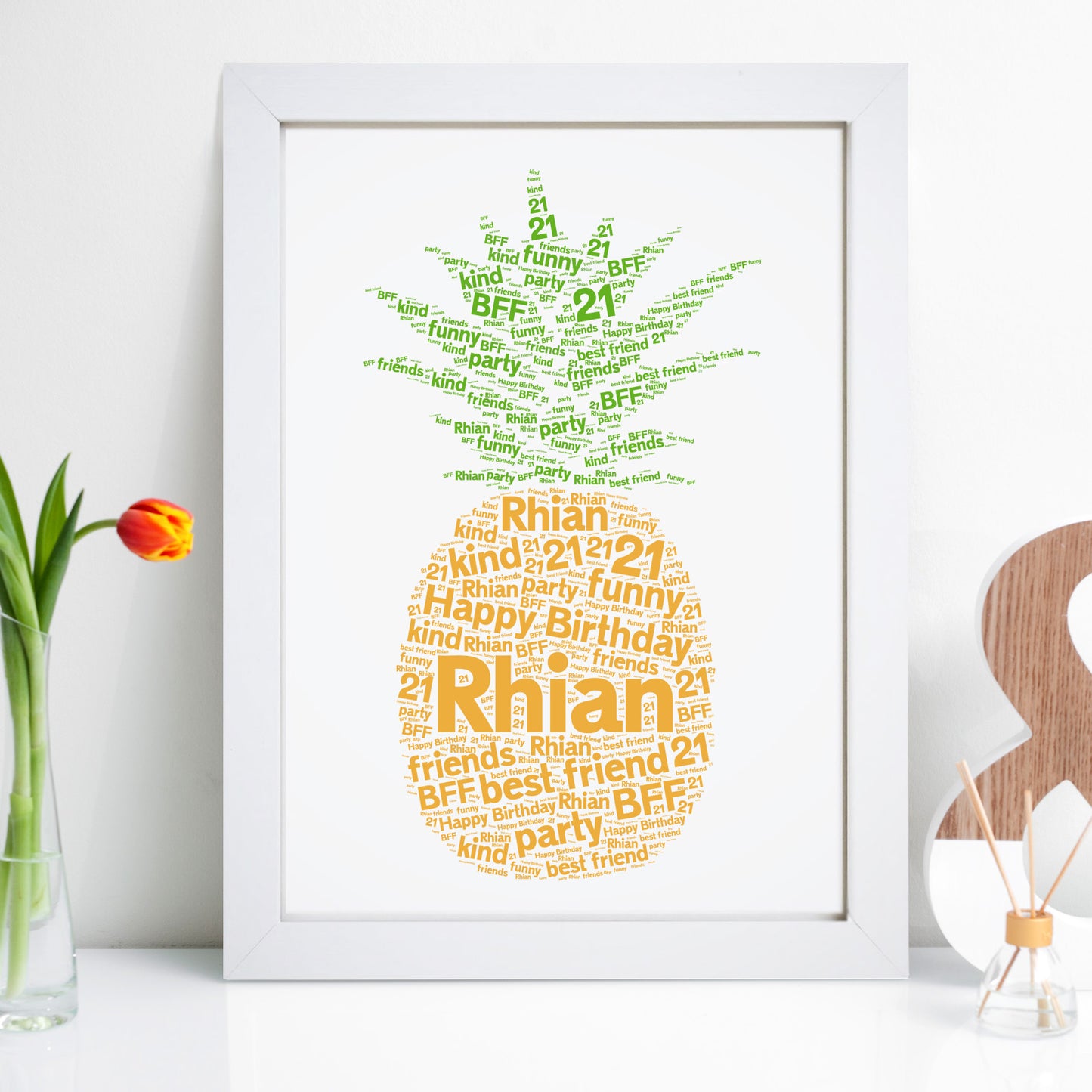 Personalised Pineapple Word Art Print