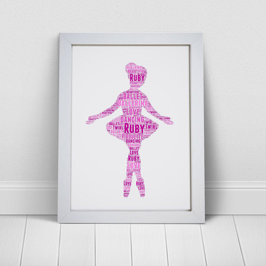 Personalised Ballerina Word Art Print