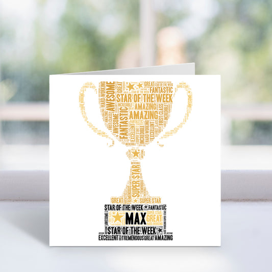 Personalised Trophy Word Art Card