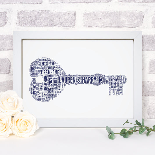 Personalised Heart Key Word Art Print