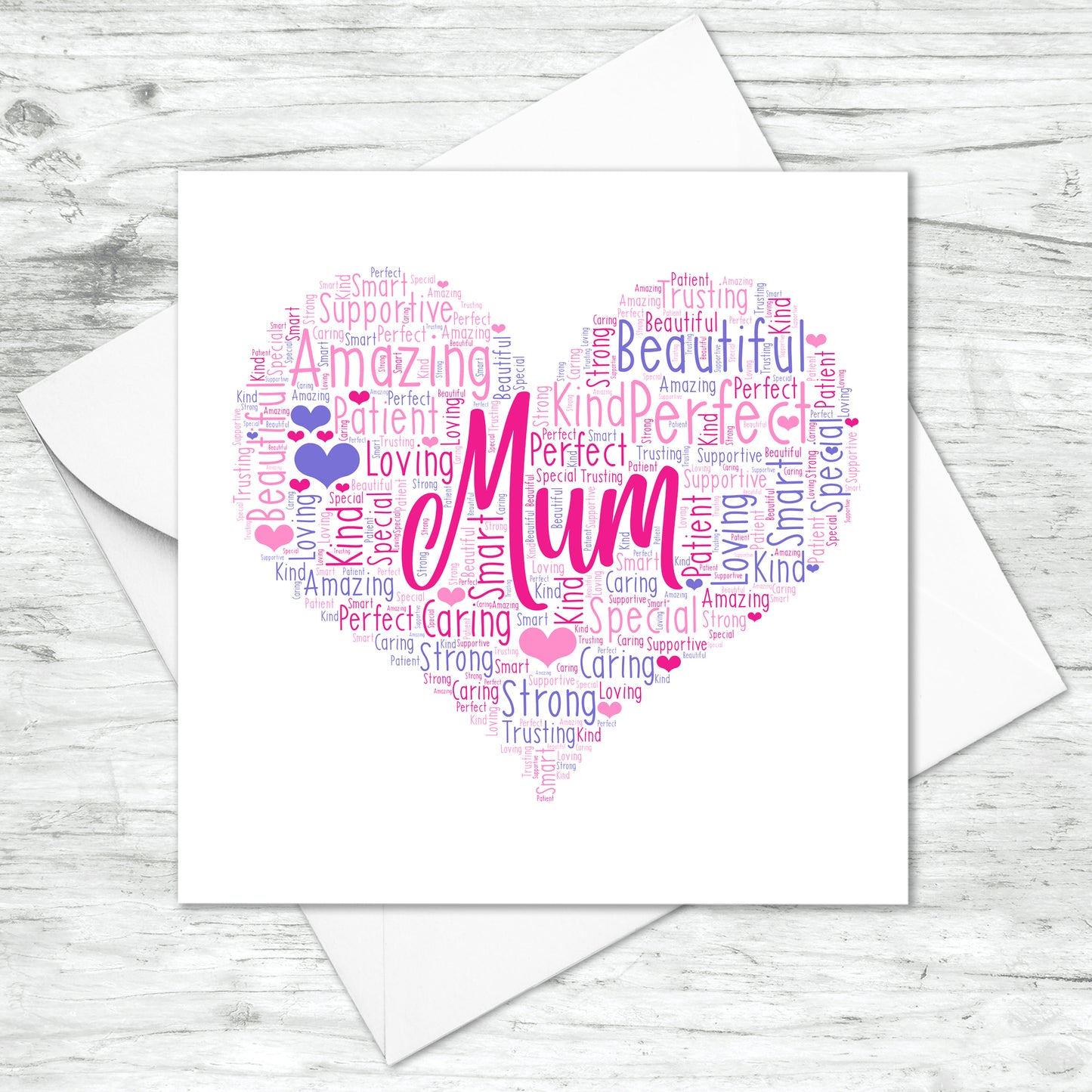 Personalised Mum Word Art Card