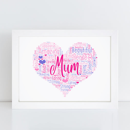 Personalised Mum Word Art Print