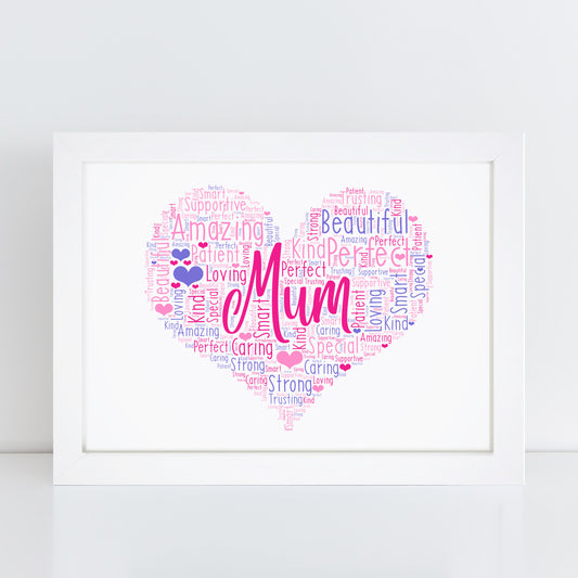 Personalised Mum Word Art Print