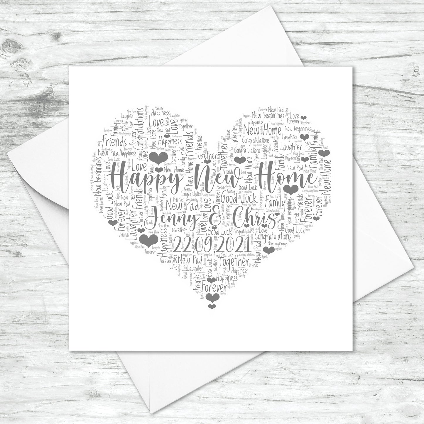 Personalised New Home Word Art Card