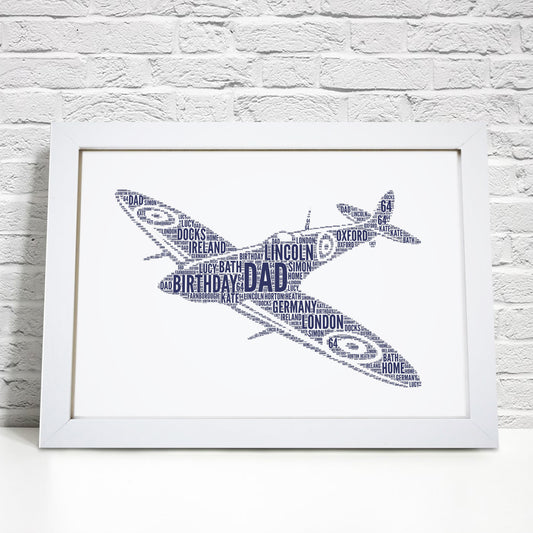 Personalised Spitfire Aircraft Plane Word Art Print