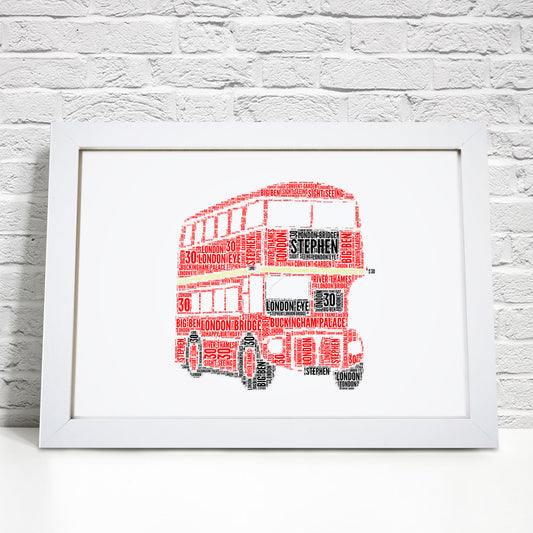 Personalised London Bus Word Art Print