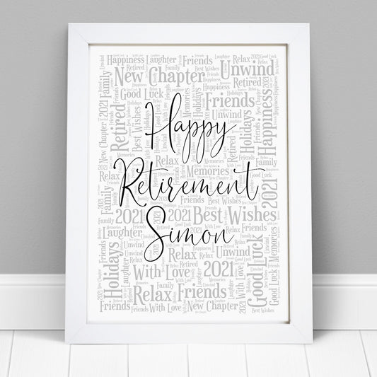 Personalised Retirement Word Art Print