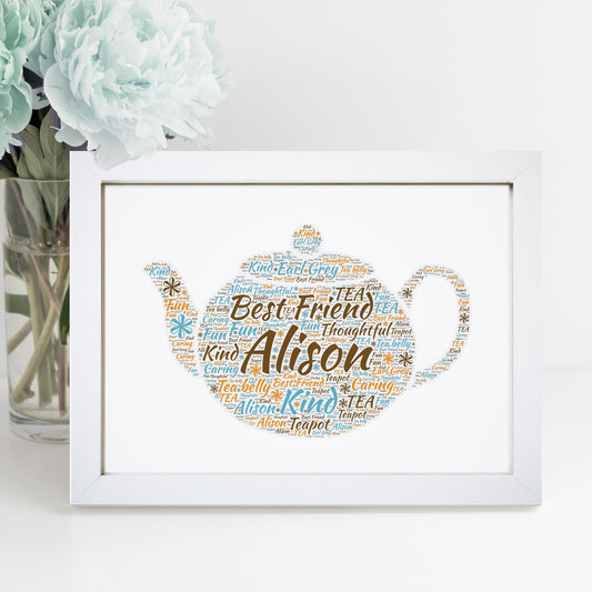 Personalised Teapot Word Art Print