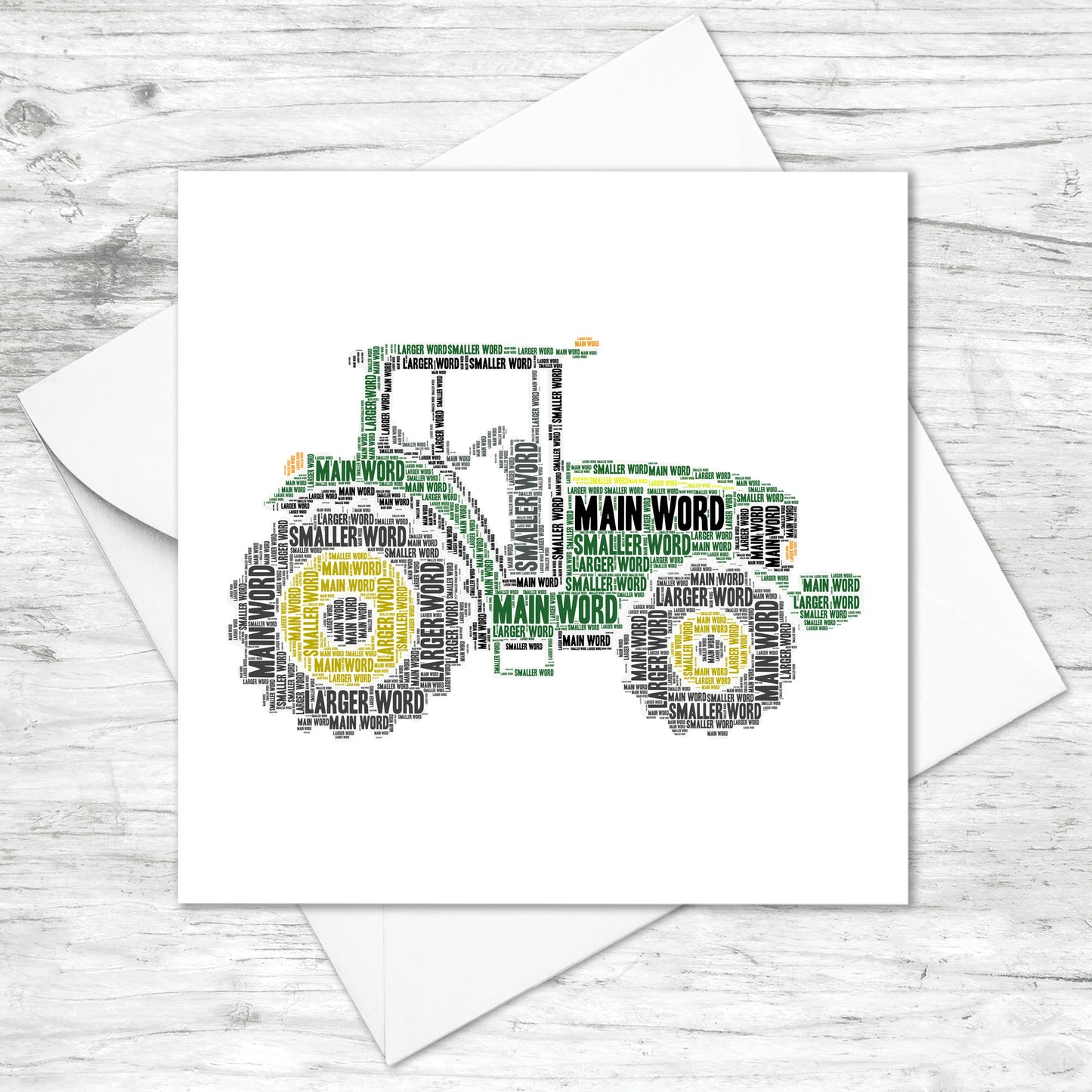 Personalised Farm Tractor Word Art Card
