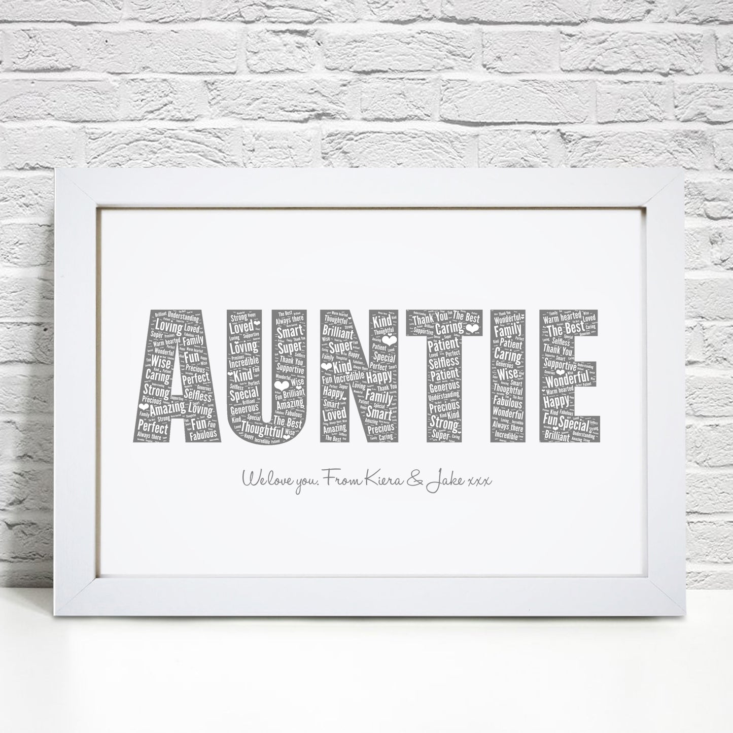 Personalised Auntie Word Art Print