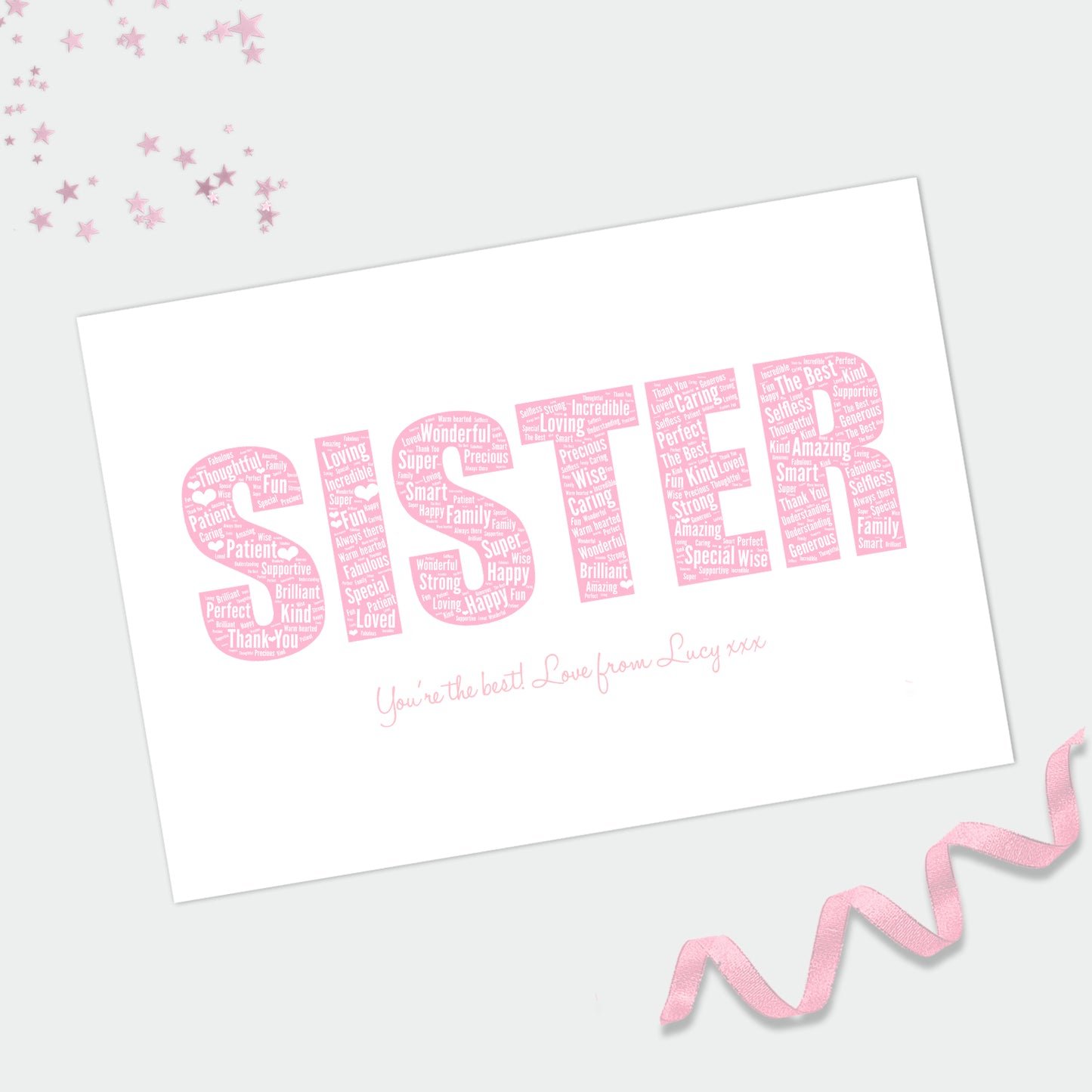 Personalised Sister Word Art Print