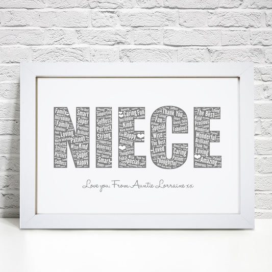 Personalised Niece Word Art Print