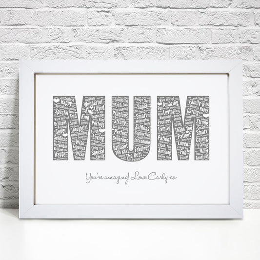 Personalised Mum Word Art Print