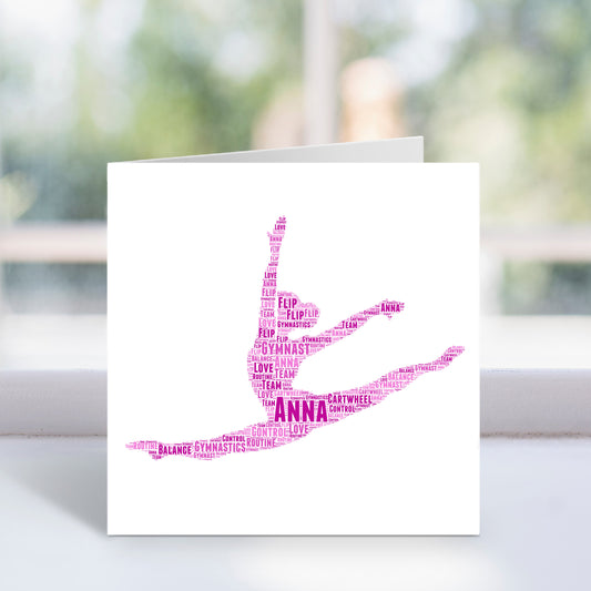 Personalised Gymnast Word Art Card