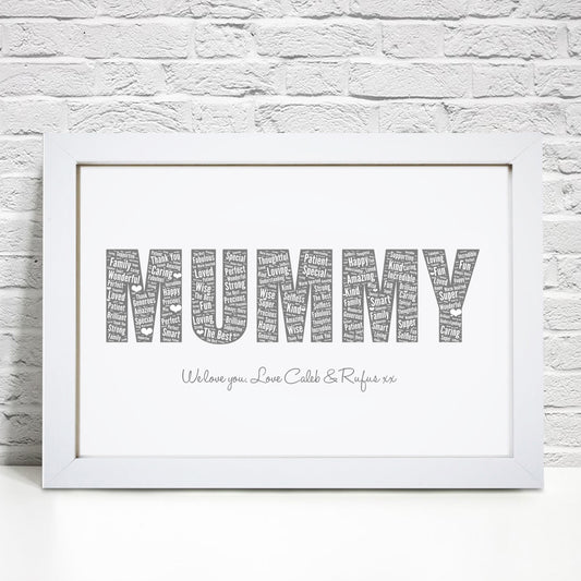 Personalised Mummy Word Art Print