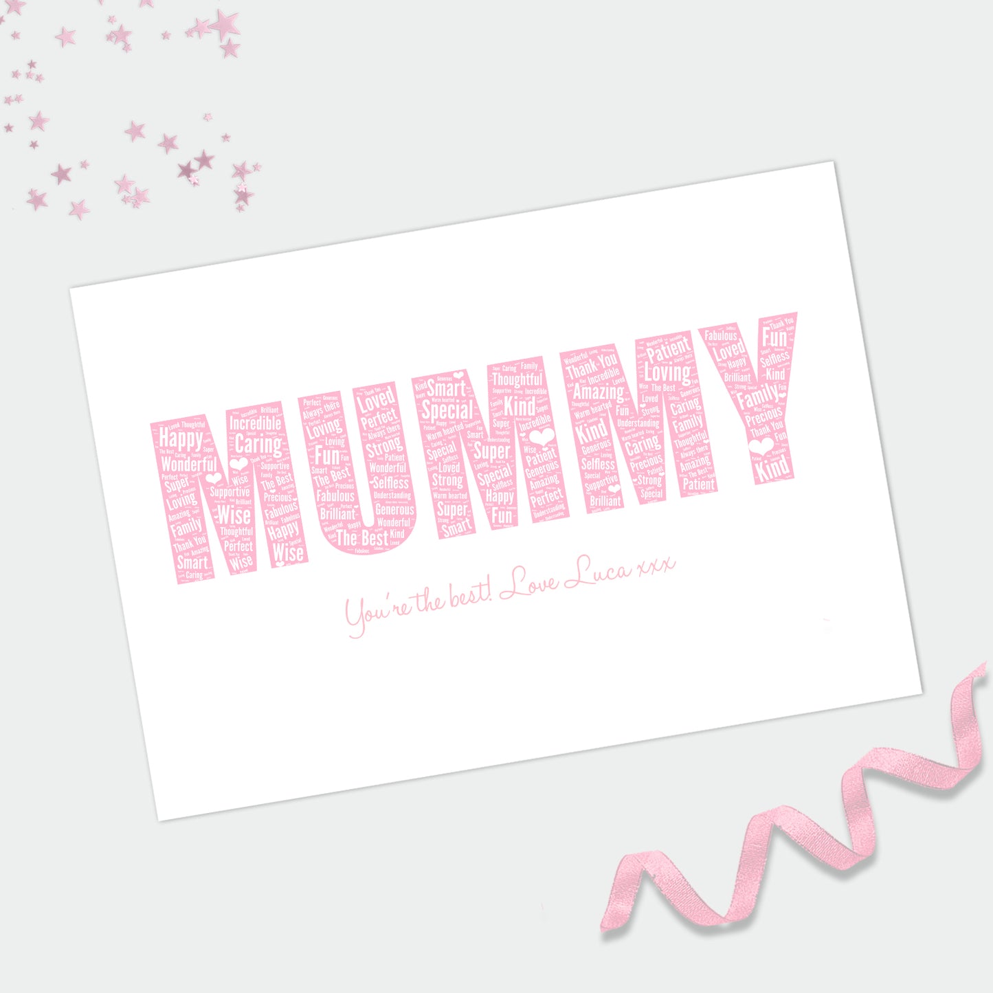 Personalised Mummy Word Art Print