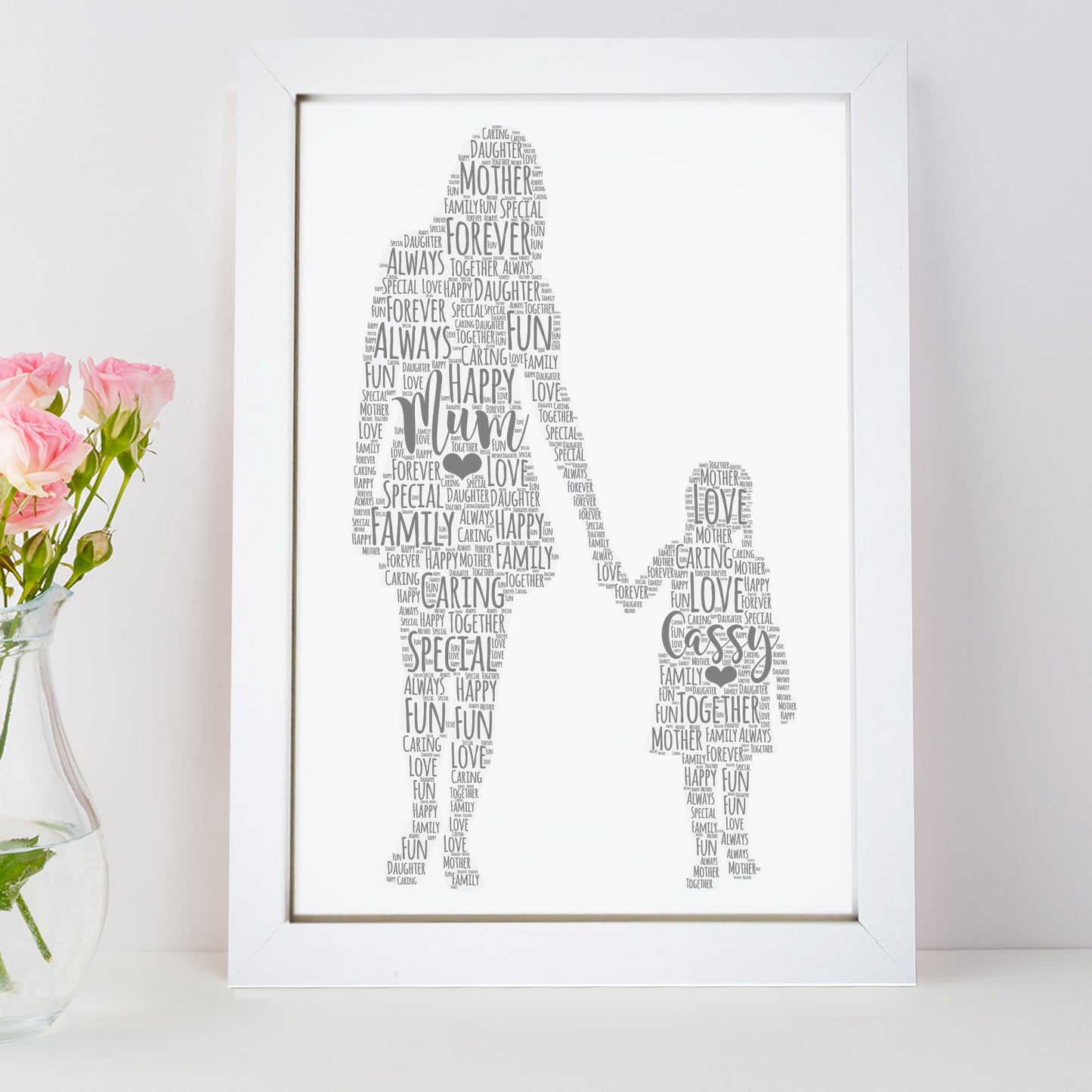 Personalised Mother Child Word Art Print