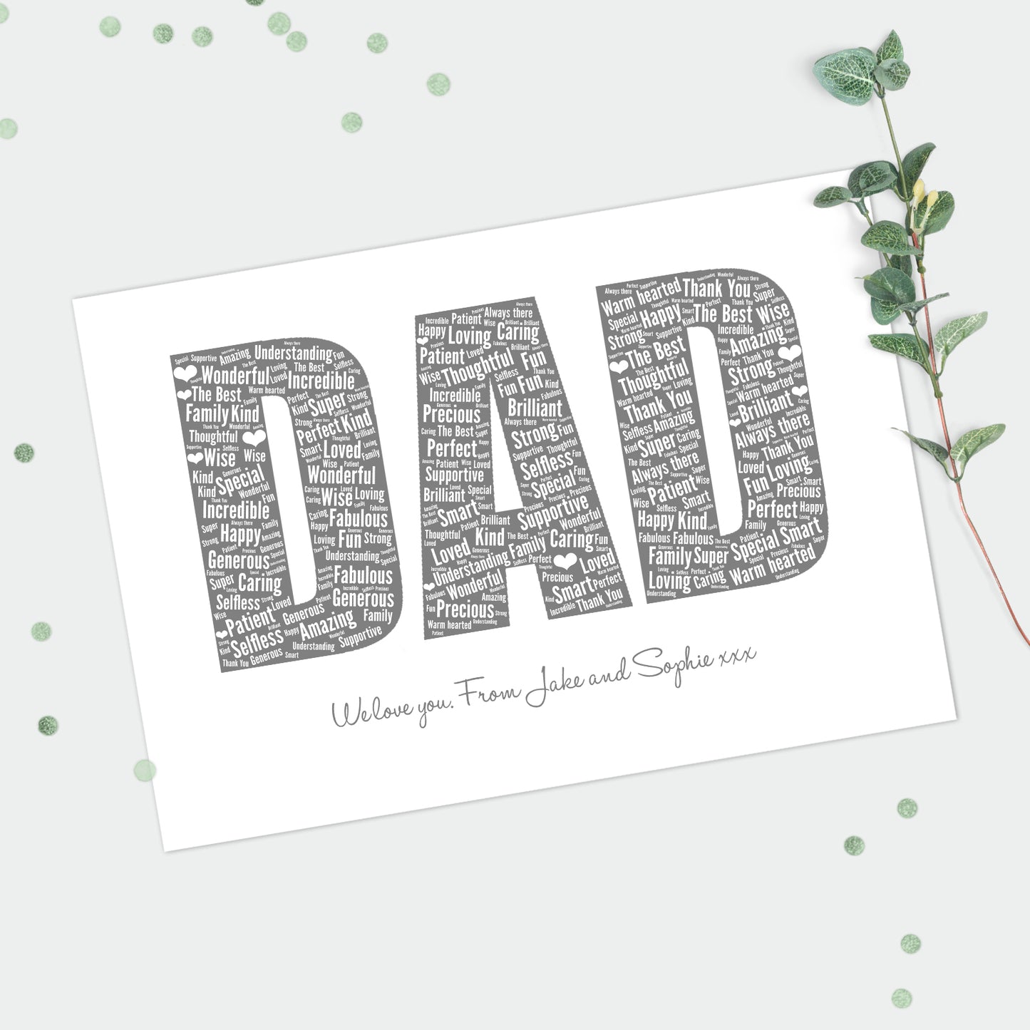 Personalised Dad Word Art Print