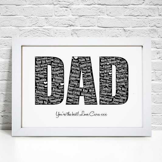 Personalised Dad Word Art Print